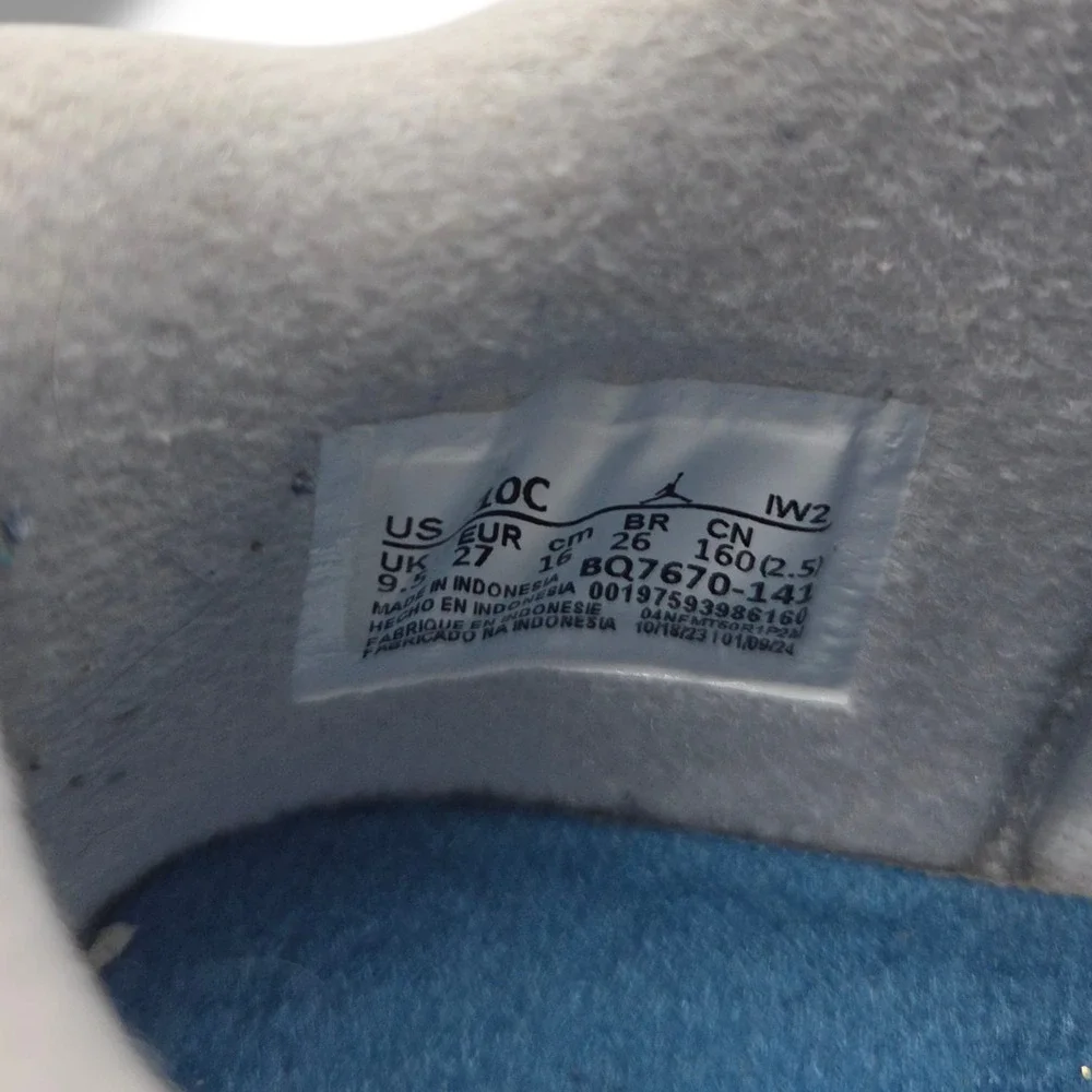 Nike Jordan‎ 4 Retro Sneakers TD Child 10 Military Blue BQ7670-141